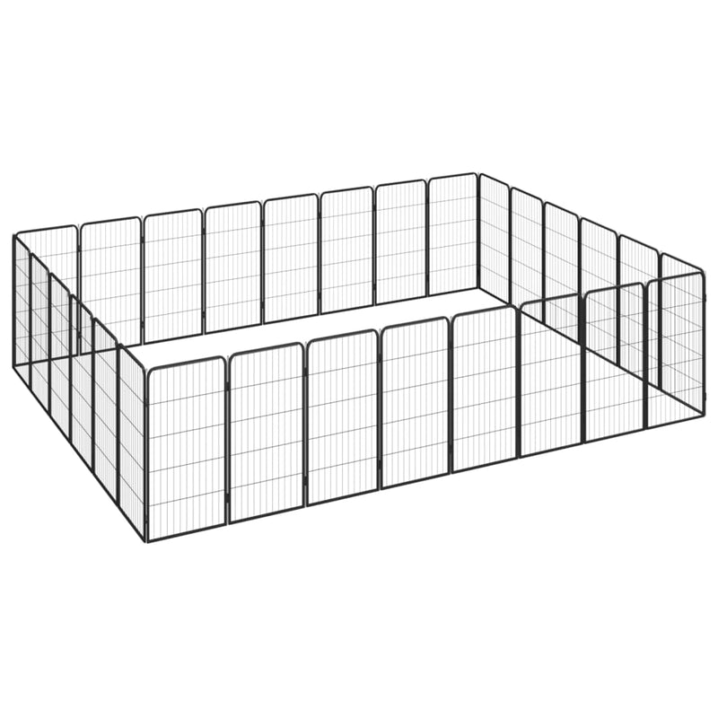 Load image into Gallery viewer, VidaXL Hondenkennel 28 panelen 50x100 cm gepoedercoat staal zwart