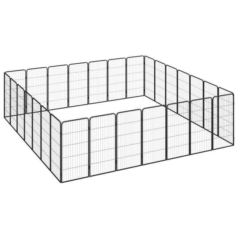 Load image into Gallery viewer, VidaXL Hondenkennel 28 panelen 50x100 cm gepoedercoat staal zwart