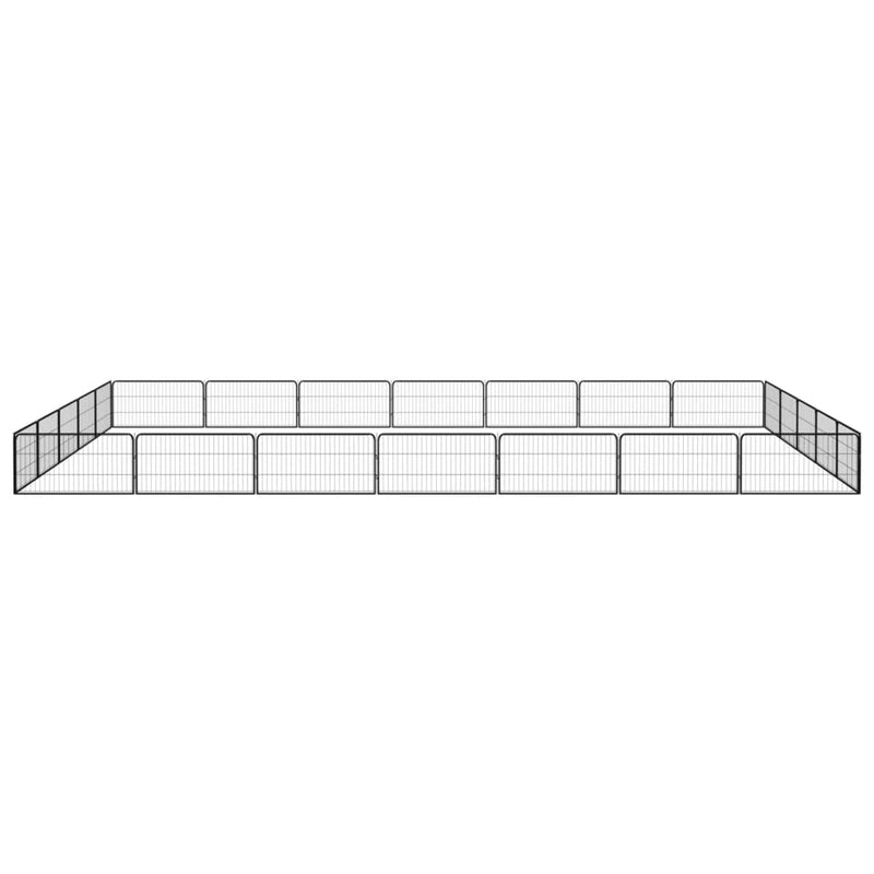 Load image into Gallery viewer, VidaXL Hondenkennel 24 panelen 100x50 cm gepoedercoat staal zwart