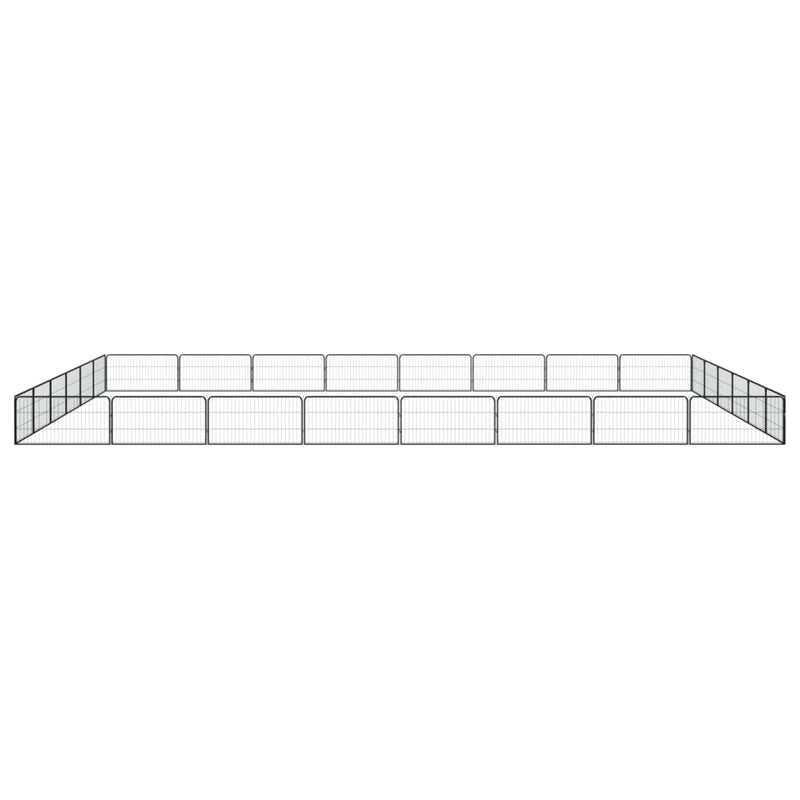 Load image into Gallery viewer, VidaXL Hondenkennel 28 panelen 100x50 cm gepoedercoat staal zwart