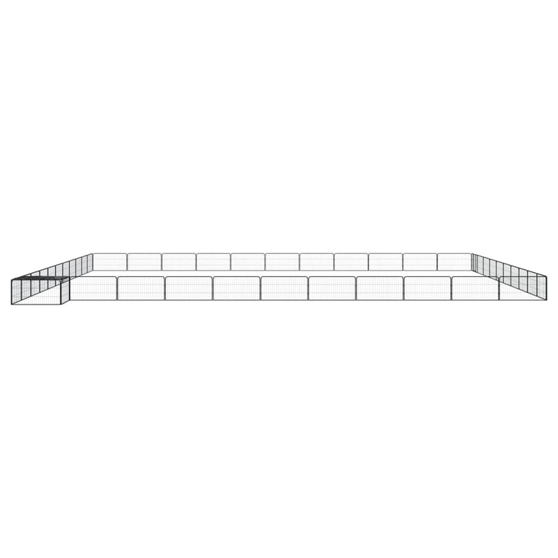 Load image into Gallery viewer, VidaXL Hondenkennel 44 panelen 100x50 cm gepoedercoat staal zwart