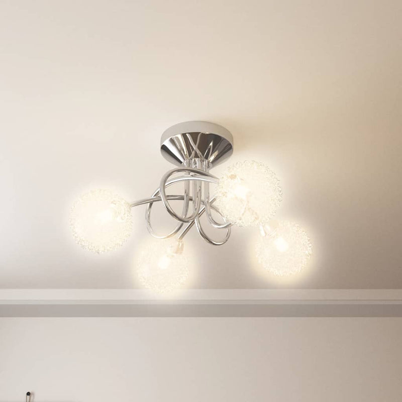 Load image into Gallery viewer, Vidaxl plafondlamp met gaasdraad kappen voor 4 x g9 led
