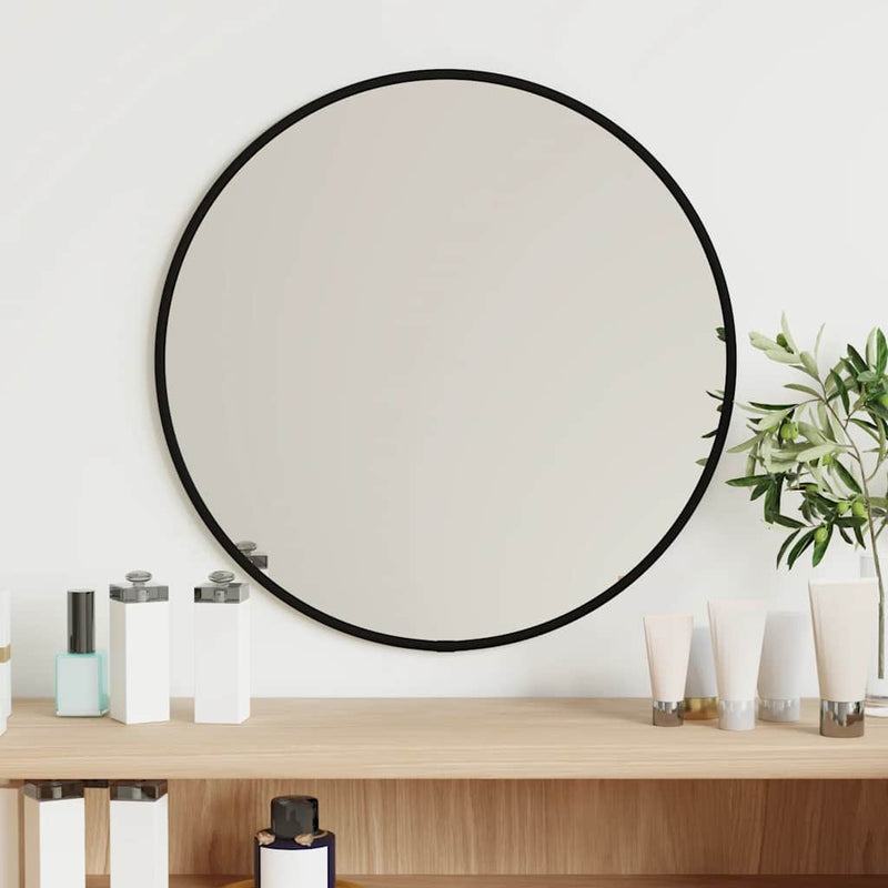 Afbeelding laden in galerijviewer, Vidaxl wandspiegel rond ø40 cm zwart
