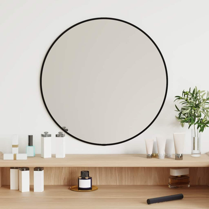 Afbeelding laden in galerijviewer, Vidaxl wandspiegel rond ø50 cm zwart