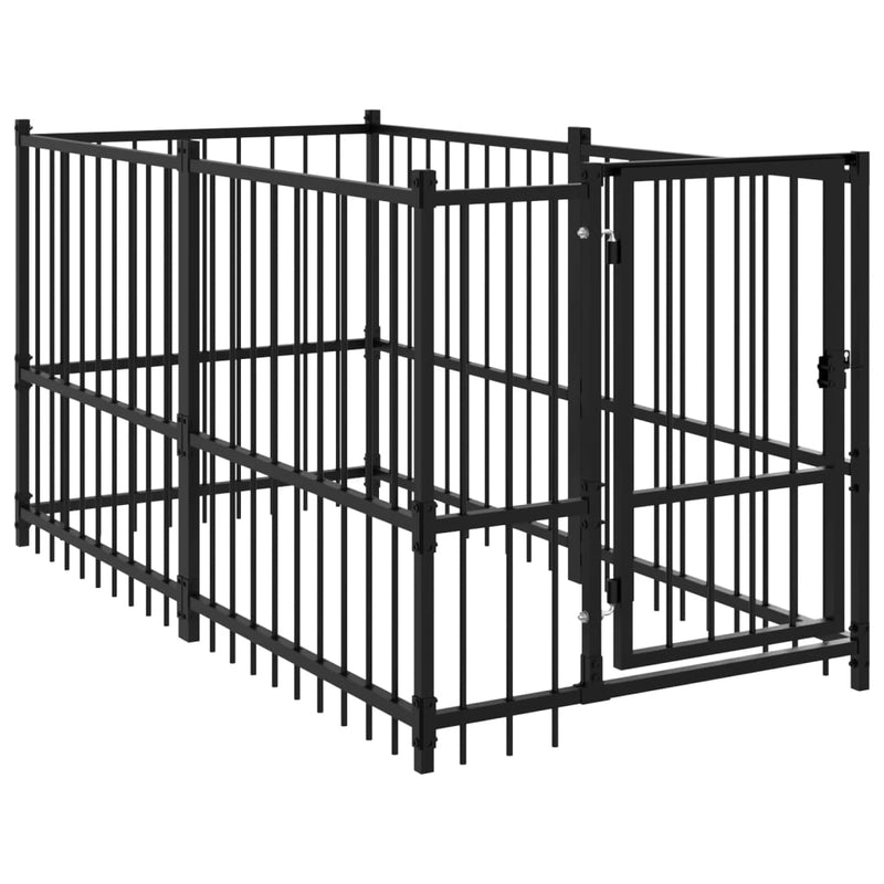 Load image into Gallery viewer, Vidaxl hondenkennel 193,5x97x100 cm staal zwart