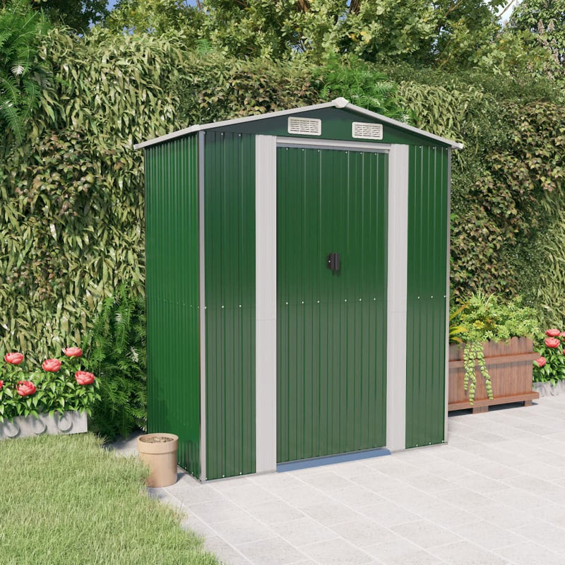 Load image into Gallery viewer, VidaXL Tuinschuur 192x108x223 cm gegalvaniseerd staal groen