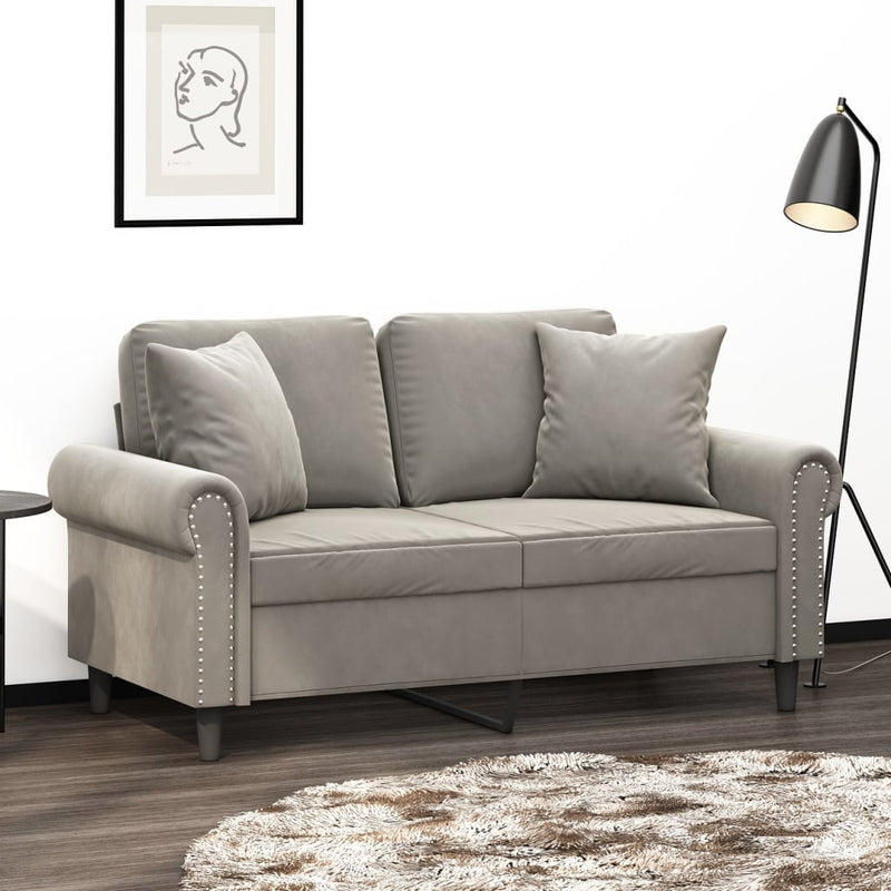 Load image into Gallery viewer, Vidaxl sierkussens 2 st 40x40 cm fluweel lichtgrijs