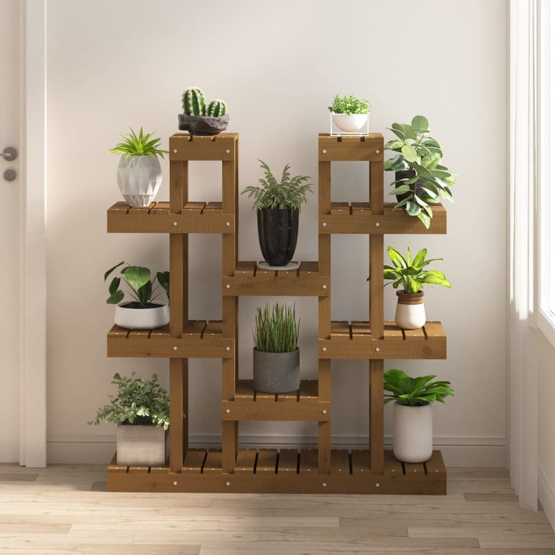 Load image into Gallery viewer, Vidaxl plantenstandaard 104,5x25x109,5 cm grenenhout honingbruin