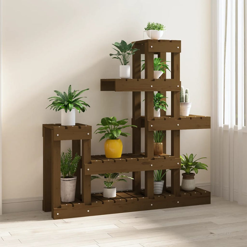Load image into Gallery viewer, VidaXL Plantenstandaard 92x25x97 cm massief grenenhout honingbruin