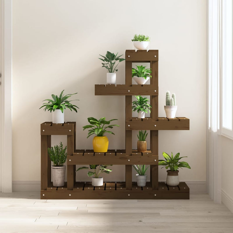 Load image into Gallery viewer, VidaXL Plantenstandaard 92x25x97 cm massief grenenhout honingbruin
