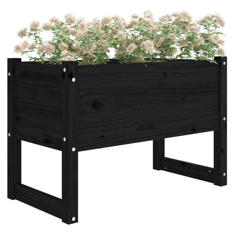 Load image into Gallery viewer, Vidaxl plantenbak 78x40x52 cm massief grenenhout zwart