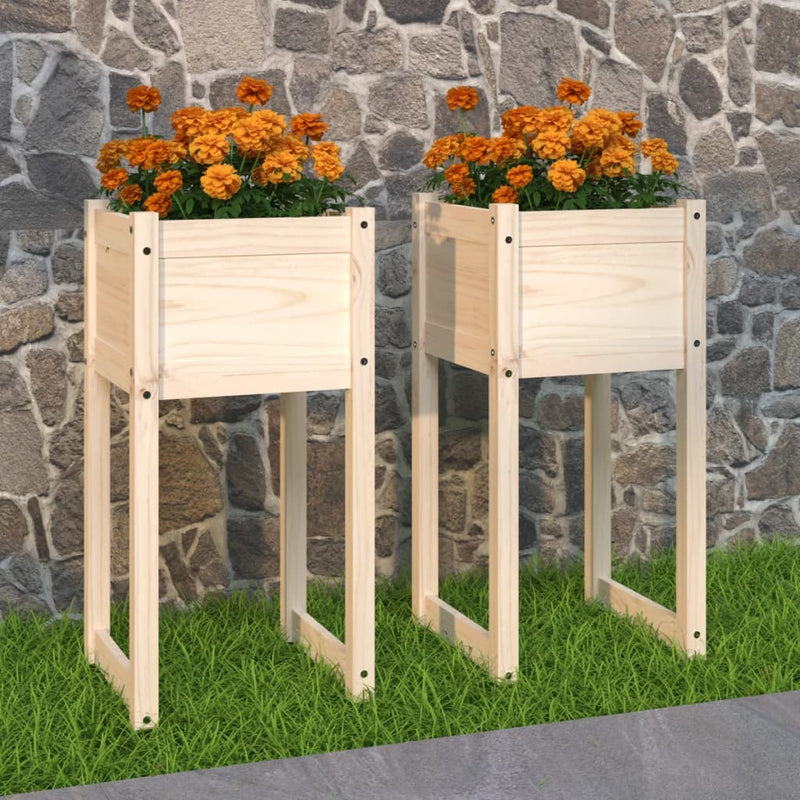 Load image into Gallery viewer, Vidaxl plantenbakken 2 st 40x40x81 cm massief grenenhout