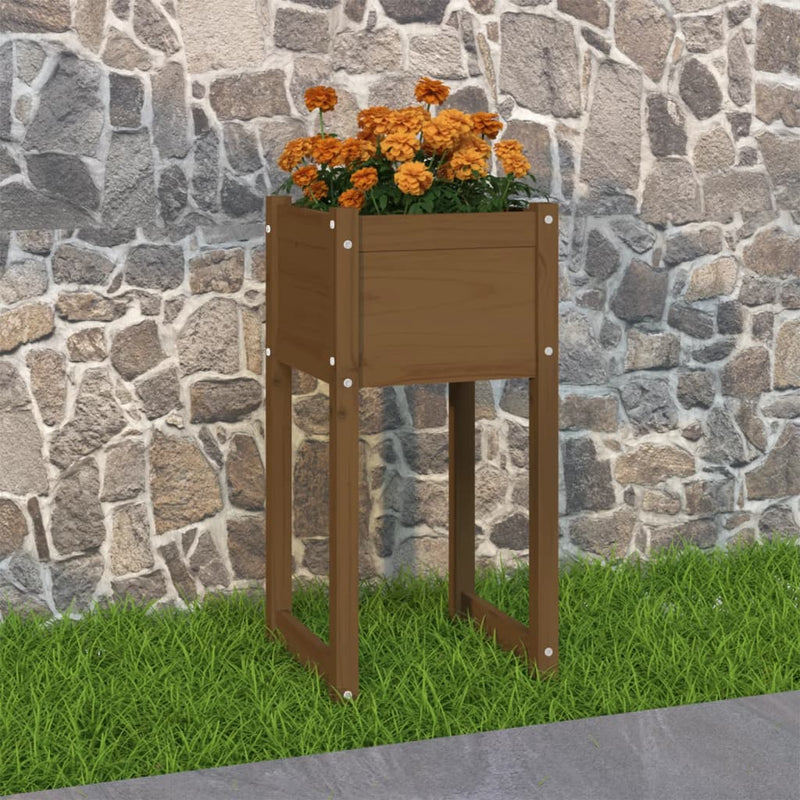 Afbeelding laden in galerijviewer, Vidaxl plantenbak 40x40x81 cm massief grenenhout honingbruin