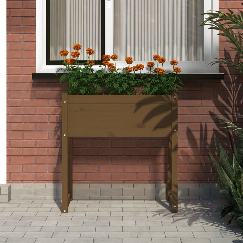 Load image into Gallery viewer, Vidaxl plantenbak 78x40x81 cm massief grenenhout honingbruin