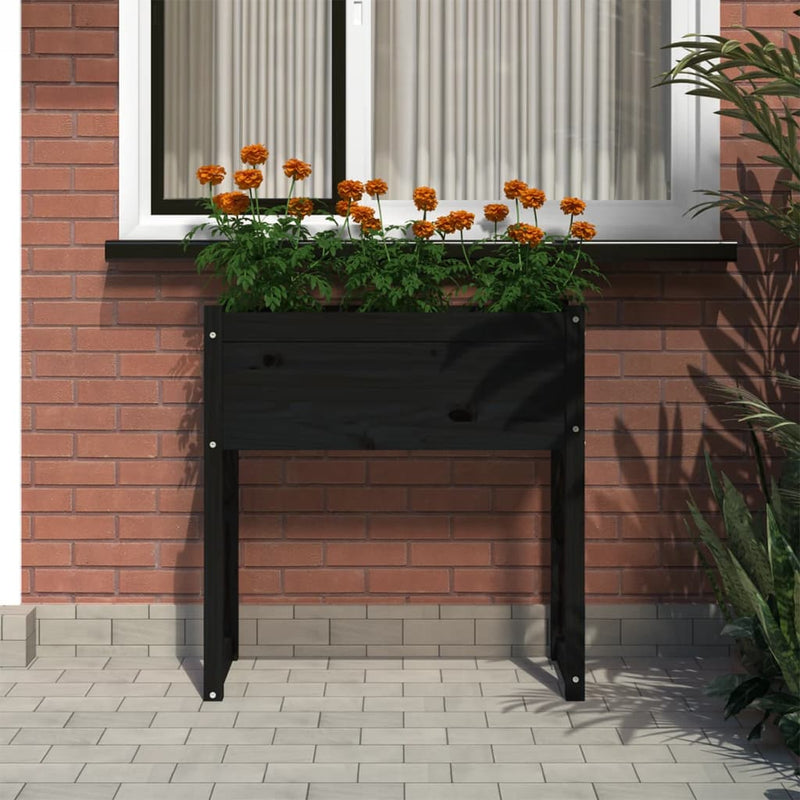 Load image into Gallery viewer, Vidaxl plantenbak 78x40x81 cm massief grenenhout zwart