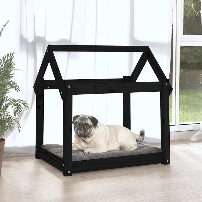 Load image into Gallery viewer, Vidaxl hondenmand 71x55x70 cm massief grenenhout zwart