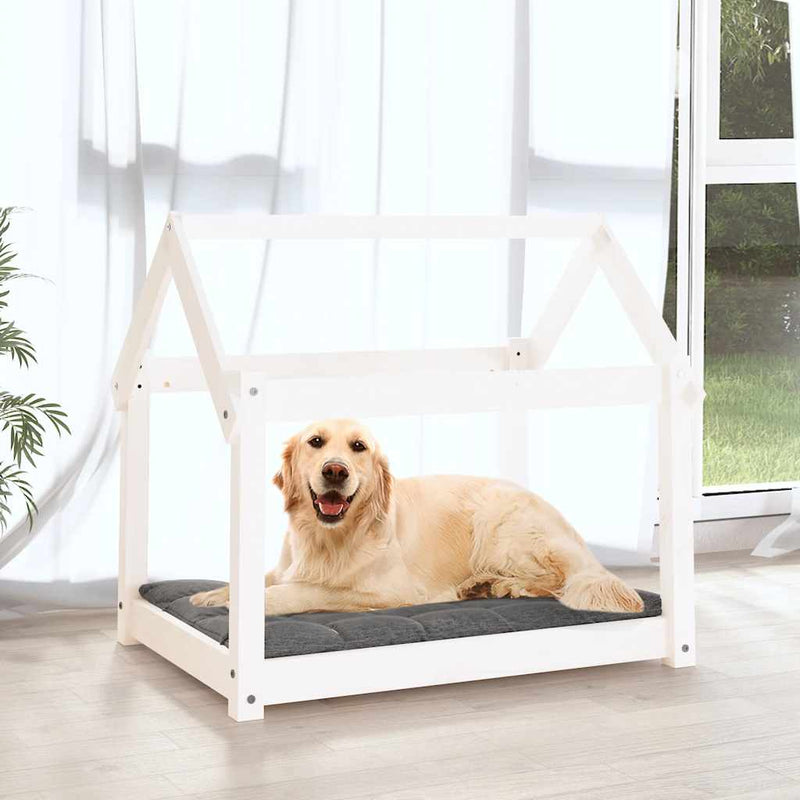 Load image into Gallery viewer, Vidaxl hondenbed 81x60x70 cm massief grenenhout wit