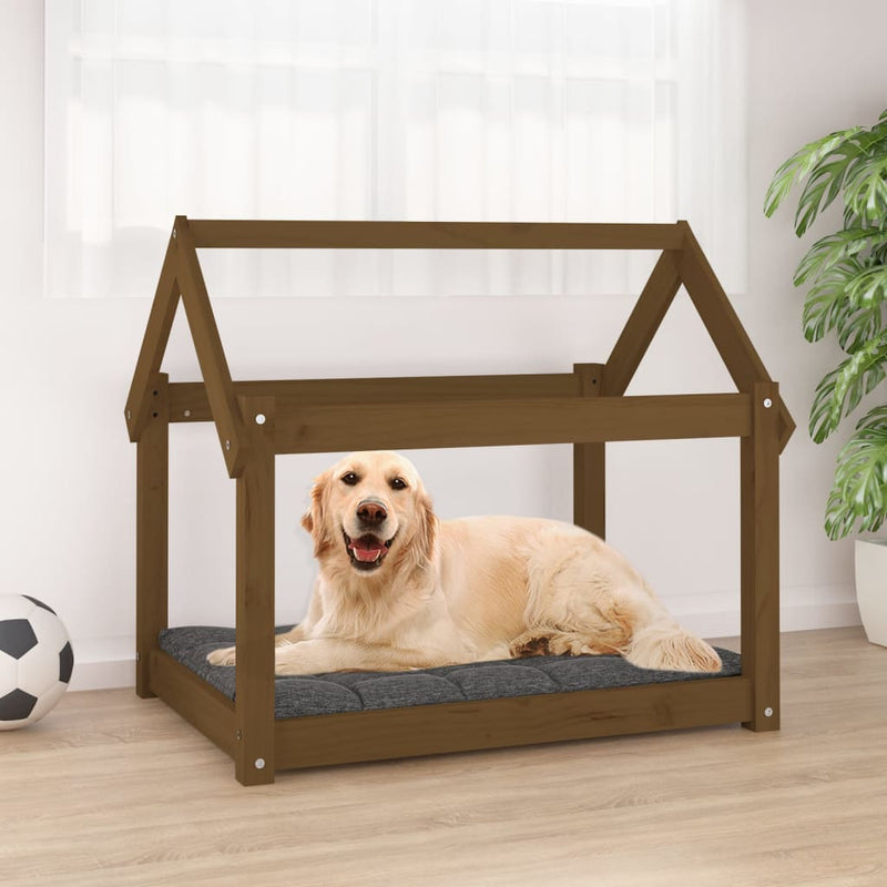 Load image into Gallery viewer, Vidaxl hondenmand 81x60x70 cm massief grenenhout honingbruin