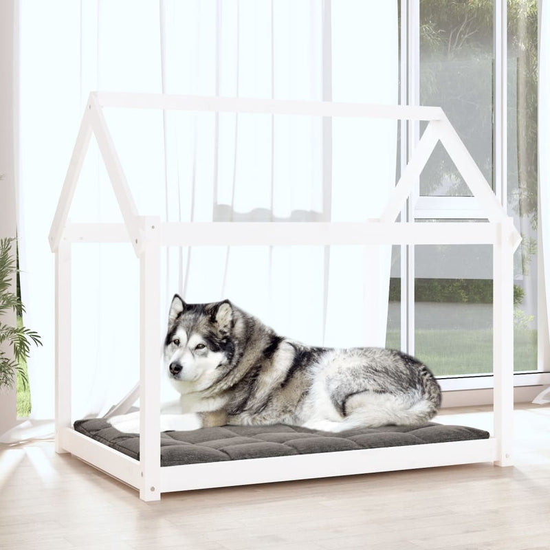 Load image into Gallery viewer, Vidaxl hondenmand 111x80x100 cm massief grenenhout wit