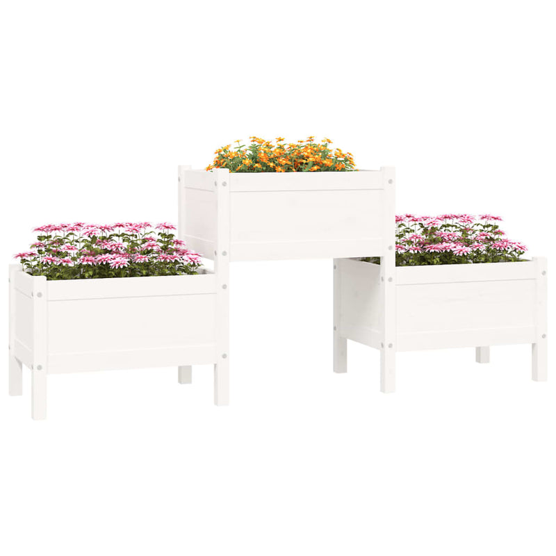 Load image into Gallery viewer, Vidaxl plantenbak 178,5x44x75 cm massief grenenhout wit