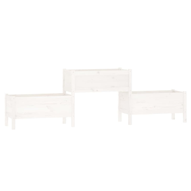 Load image into Gallery viewer, Vidaxl plantenbak 245,5x44x75 cm massief grenenhout wit