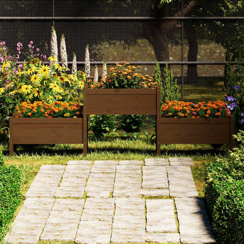 ギャラリービューアに画像をロードする, Vidaxl plantenbak 245,5x44x75 cm massief grenenhout honingbruin