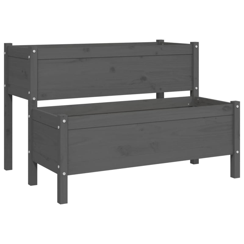 Load image into Gallery viewer, Vidaxl plantenbak 110x84x75 cm massief grenenhout grijs