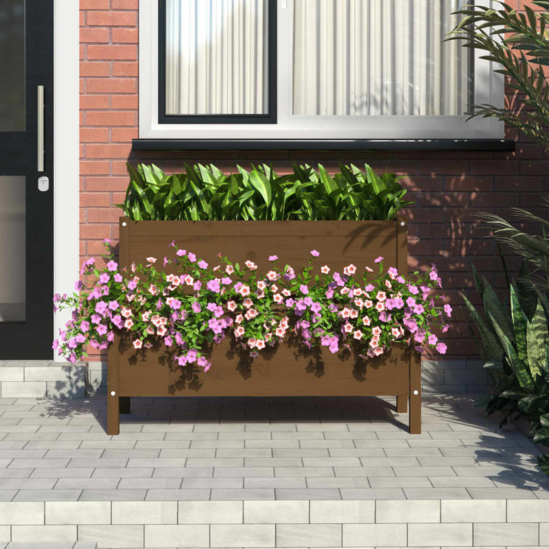 Load image into Gallery viewer, Vidaxl plantenbak 110x84x75 cm massief grenenhout honingbruin
