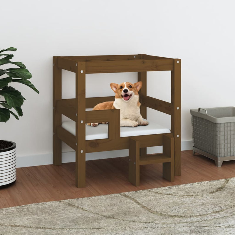 Load image into Gallery viewer, Vidaxl hondenmand 55,5x53,5x60 cm massief grenenhout honingbruin