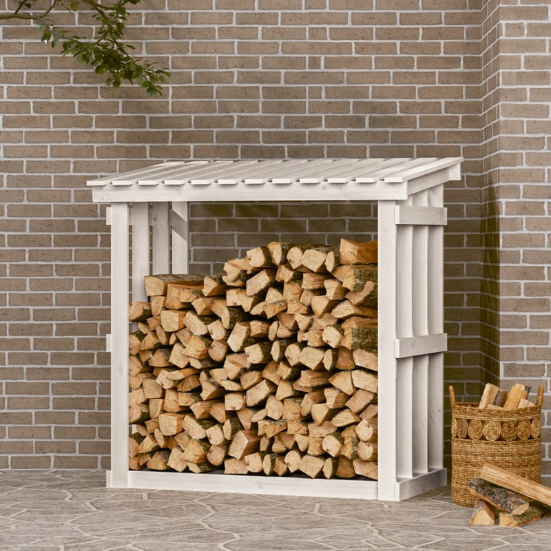 Afbeelding laden in galerijviewer, Vidaxl haardhoutrek 108x64,5x109 cm massief grenenhout wit