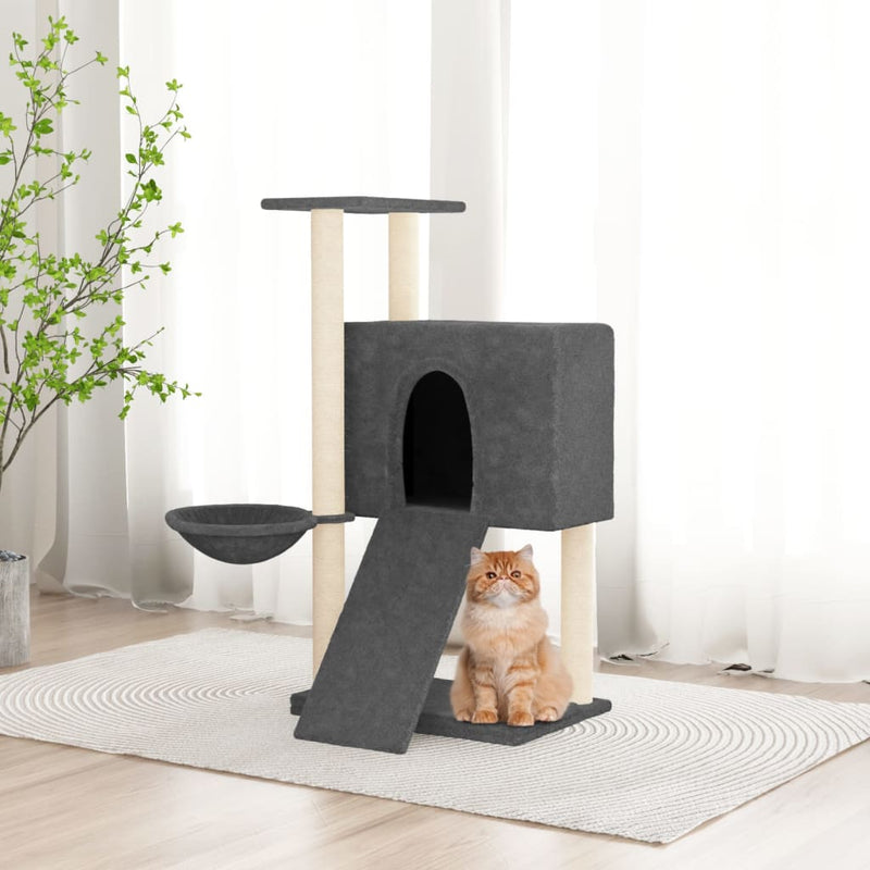 Load image into Gallery viewer, Vidaxl kattenmeubel met sisal krabpalen 96 cm donkergrijs