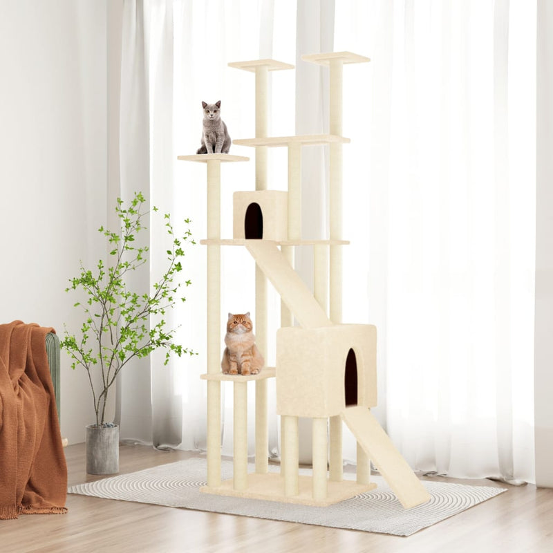 Load image into Gallery viewer, Vidaxl kattenmeubel met sisal krabpalen 190 cm crèmekleurig