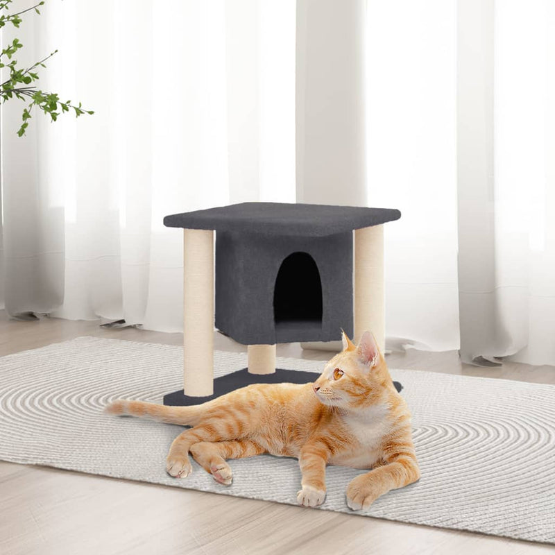 Load image into Gallery viewer, Vidaxl kattenmeubel met sisal krabpalen 37 cm donkergrijs