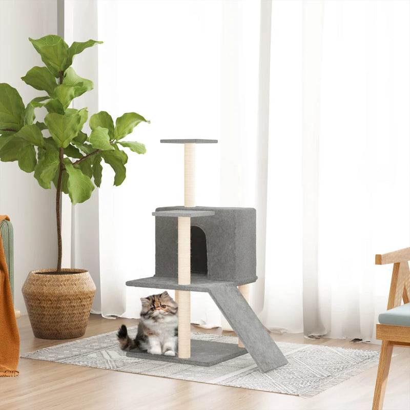Load image into Gallery viewer, Vidaxl kattenmeubel met sisal krabpalen 109 cm lichtgrijs