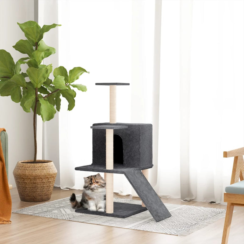 Load image into Gallery viewer, Vidaxl kattenmeubel met sisal krabpalen 109 cm donkergrijs