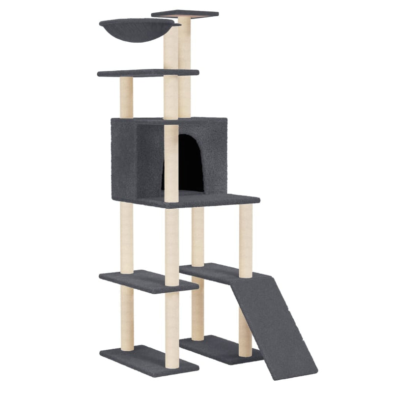 Load image into Gallery viewer, Vidaxl kattenmeubel met sisal krabpalen 166 cm donkergrijs