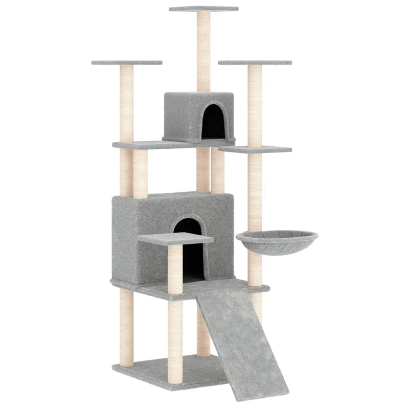 Load image into Gallery viewer, Vidaxl kattenmeubel met sisal krabpalen 154 cm lichtgrijs
