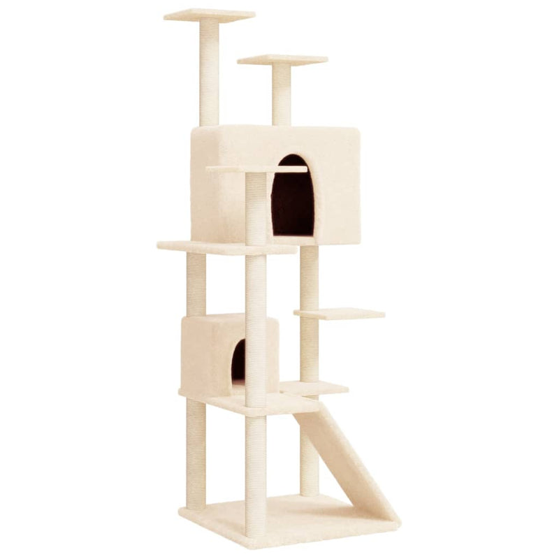 ギャラリービューアに画像をロードする, Vidaxl kattenmeubel met sisal krabpalen 153 cm crèmekleurig