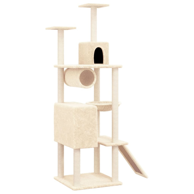 Load image into Gallery viewer, Vidaxl kattenmeubel met sisal krabpalen 168 cm crèmekleurig
