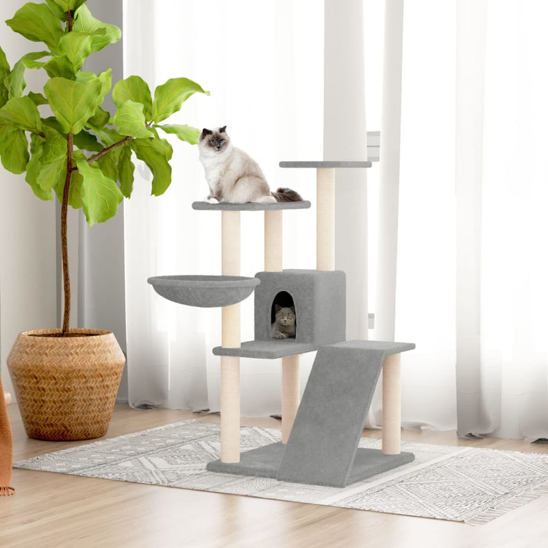 Load image into Gallery viewer, Vidaxl kattenmeubel met sisal krabpalen 94 cm lichtgrijs