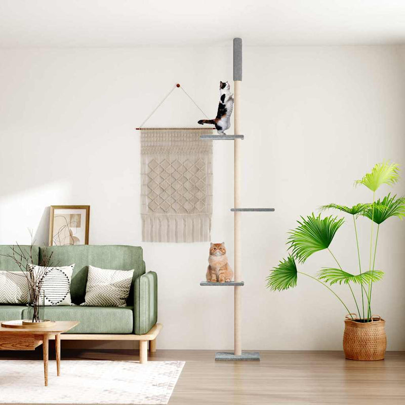 ギャラリービューアに画像をロードする, Vidaxl kattenmeubel vloer tot plafond 267,5-297,5 cm lichtgrijs