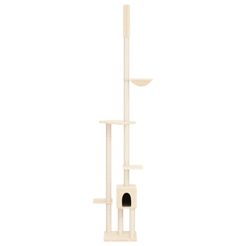Load image into Gallery viewer, Vidaxl kattenmeubel vloer tot plafond 258,5-284,5 cm crèmekleurig