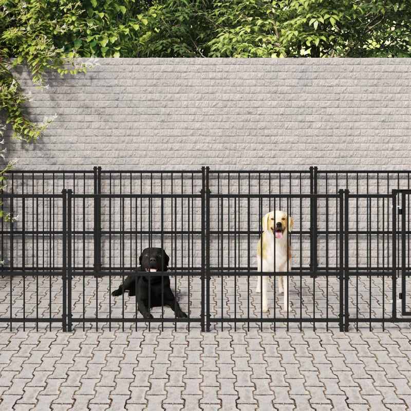Load image into Gallery viewer, VidaXL Hondenkennel voor buiten 18,77 m² staal