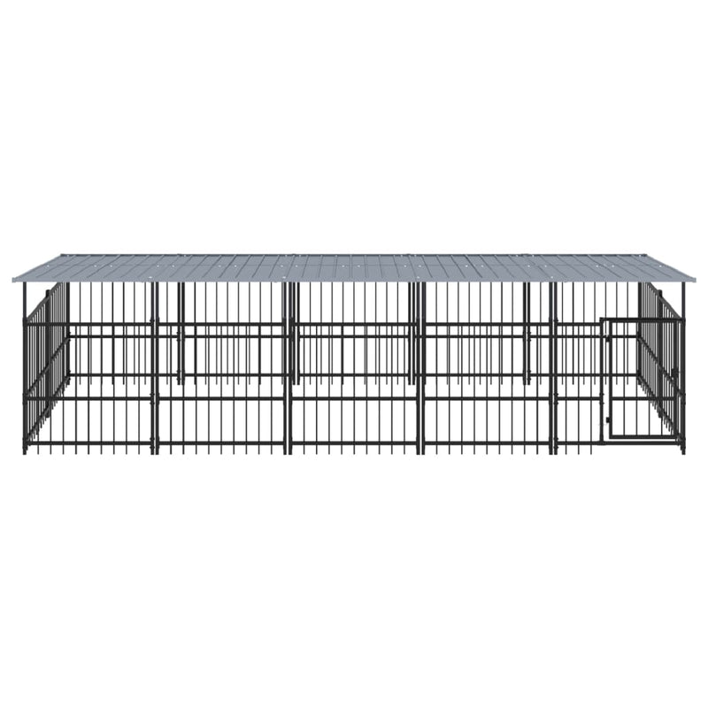 Load image into Gallery viewer, VidaXL Hondenkennel met dak 9,38 m² staal