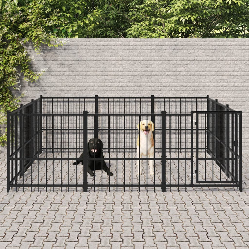 Load image into Gallery viewer, VidaXL Hondenkennel voor buiten 8,47 m² staal