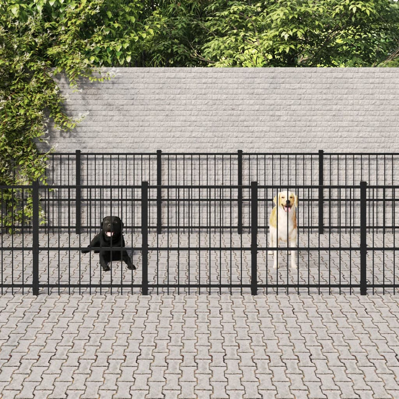 Load image into Gallery viewer, VidaXL Hondenkennel voor buiten 14,11 m² staal