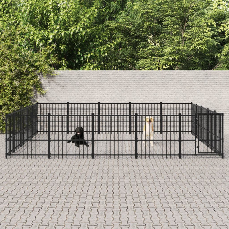 Load image into Gallery viewer, VidaXL Hondenkennel voor buiten 23,52 m² staal