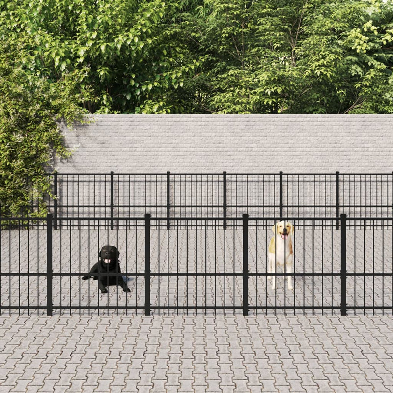 Load image into Gallery viewer, VidaXL Hondenkennel voor buiten 52,69 m² staal
