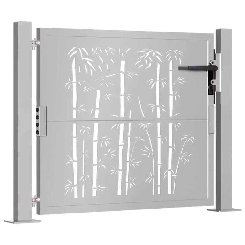 Load image into Gallery viewer, Vidaxl poort met bamboe-ontwerp 105x80 cm cortenstaal