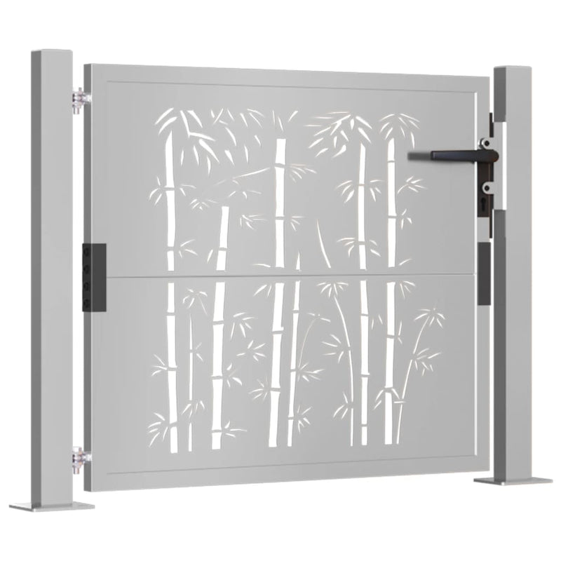 Load image into Gallery viewer, Vidaxl poort met bamboe-ontwerp 105x105 cm cortenstaal